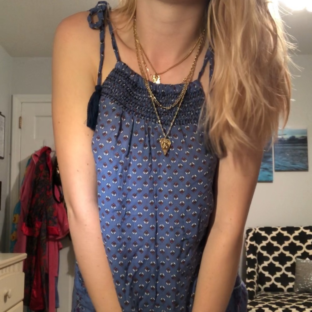 NWT Flowy blue halter tank top